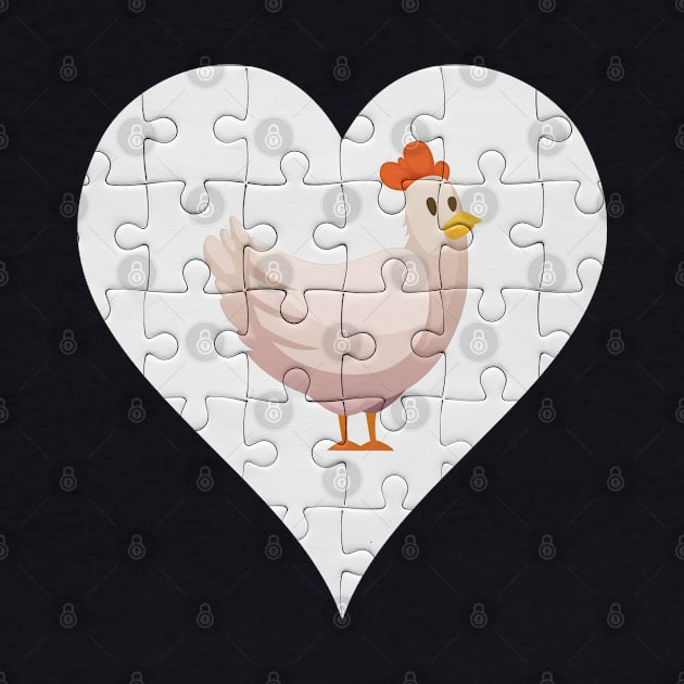 Jigsaw  Hen Heart Design - Farm Animals Hen by giftideas